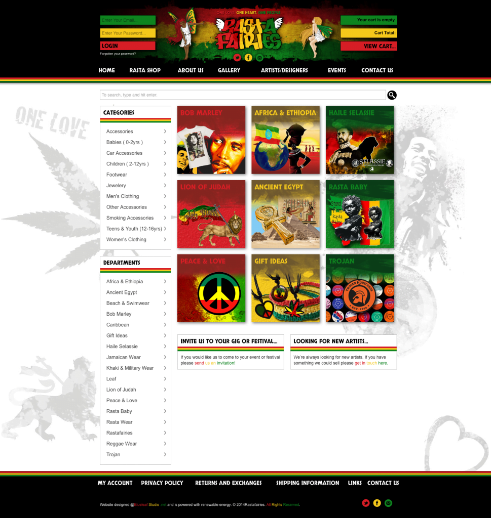 Rasta Fairies E-commerce Website